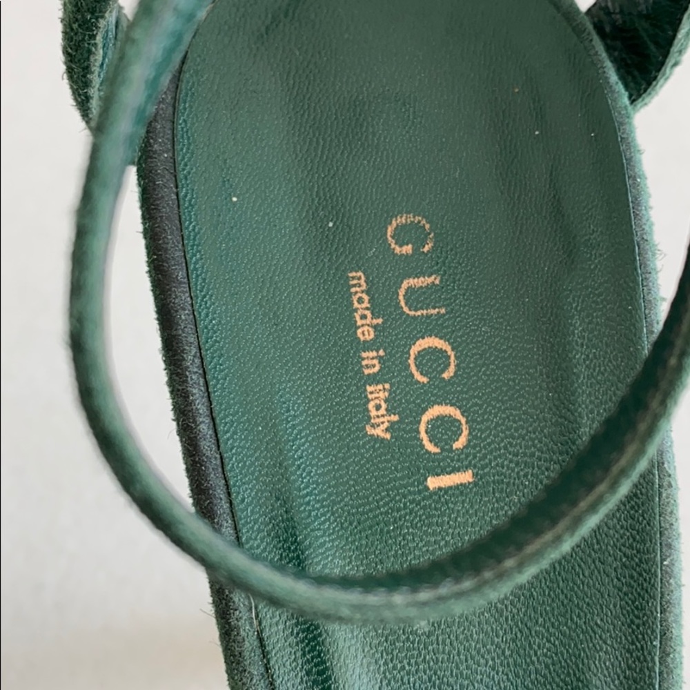 Green suede Gucci heels - Picture 6 of 12
